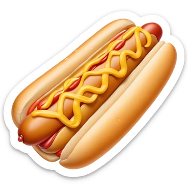 smily face eating hotdog sticker