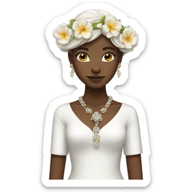 flower girl with jewelry hands thinner  sticker