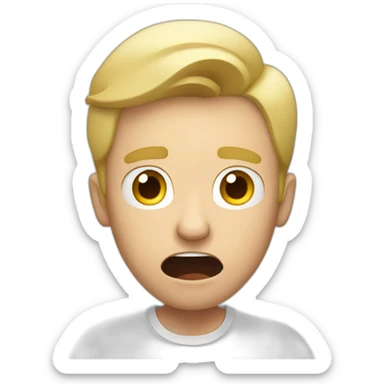 shocked blonde man looking at phone sticker