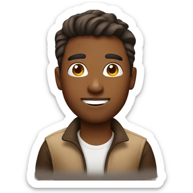 a brown person taking a selfie sticker