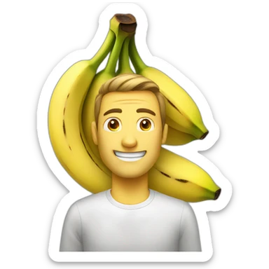 Bananas instead ears man face sticker