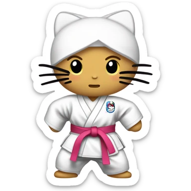 Hello kitty doing judo sticker