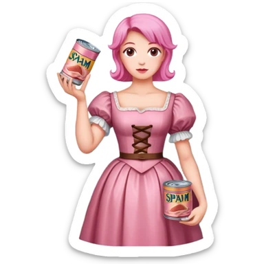 van gogh pink SPAM meat mona lisa renaissance landscape sticker