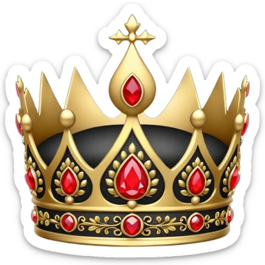 Black crown with red jewels sticker