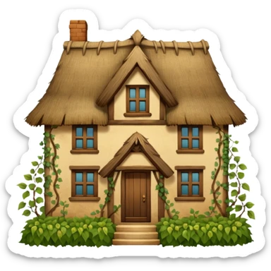 thatched house sticker