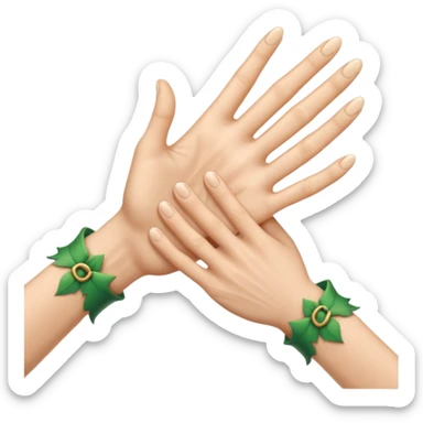 Make a elf-clasping handshake emoji in the style of the usual emoji of a handshake sticker