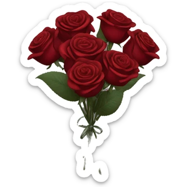 Bouquet of dark red roses sticker
