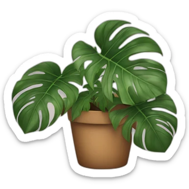 monstera plant in pot sticker