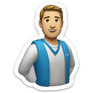 un homme sur les épaules d'un autre sticker