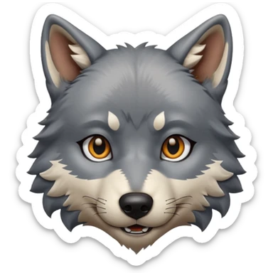 crea un avatar come personaggio lupo solo viso sticker