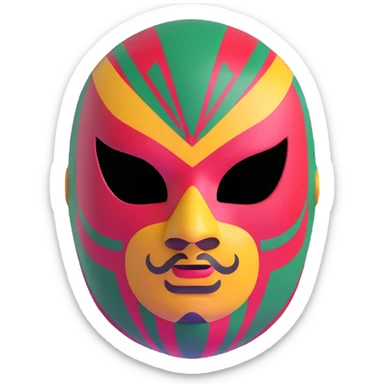 vibrant mexican luchador mask sticker