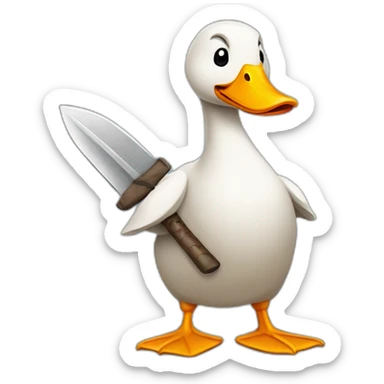 goose holding machette sticker