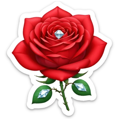 Rose with a diamond in the middle sticker