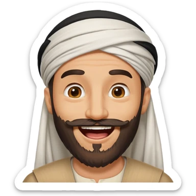 Árabe con barba y risa sticker