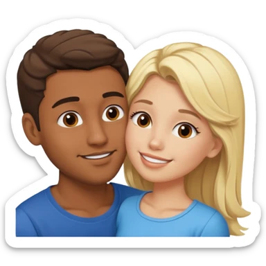 Cute Mexican guy kissing blonde girl sticker