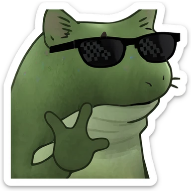 cat wearing sunglasses sticker