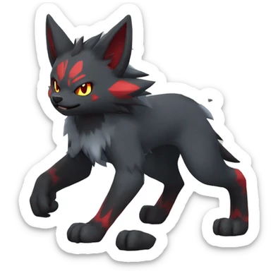 Litten-Zoroark-Mightyena-Zorua full body sticker