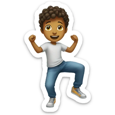 Boy dancing on street sticker