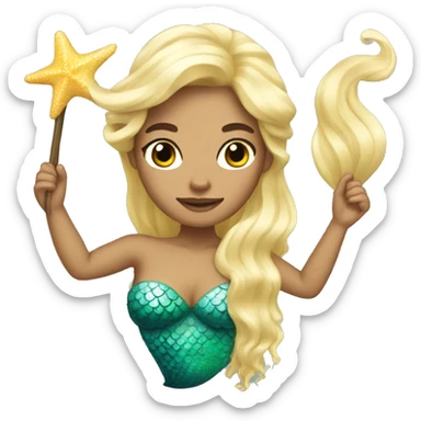 Create me a blonde mermaid  sticker