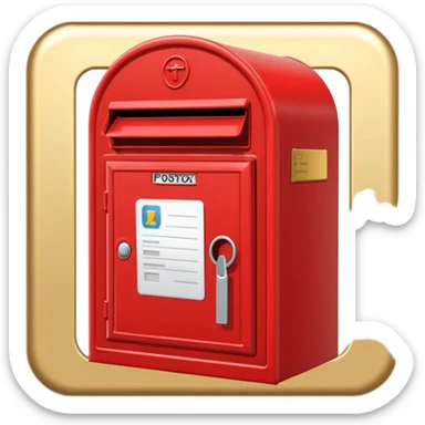 red postbox with a letter being inserted sticker