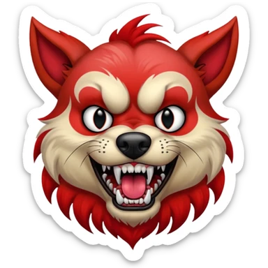 very tattoed scary looking dog with red hair sticker