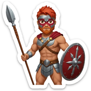 Gladiator with red hair and spear sticker