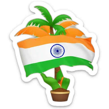 Palm with indian flag sticker