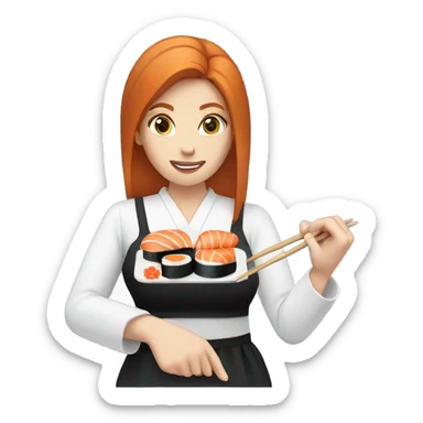Ginger woman shushi sticker