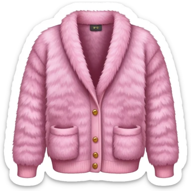 A pink furry cardigan  sticker