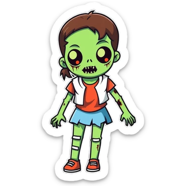 zombie girl sticker