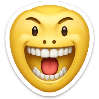 Emoji clenching teeth on one side sticker