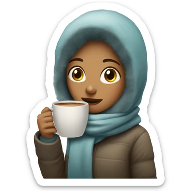 girl with coffe in cold sticker