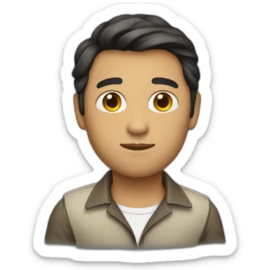 Journalist informal cloth tanned dark hair sticker