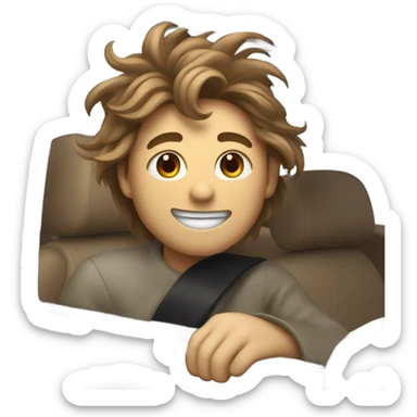 somebody sticking head out the car window sticker