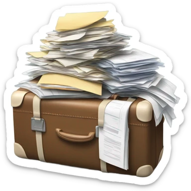 baggage filled with documents sticker