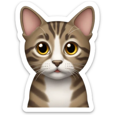 brown and gray tabby cat sticker