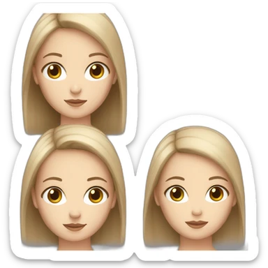 a white girl with long straight very light brown hair and gray eyes sticker