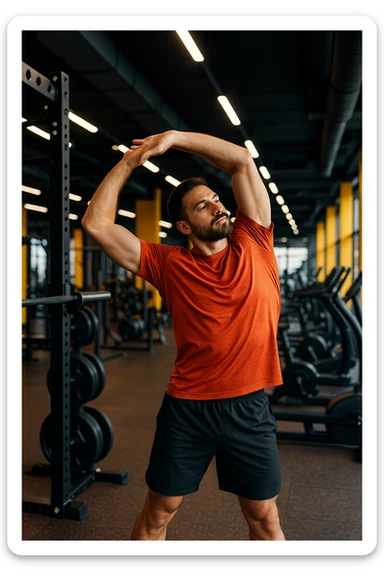 uomo in overreaching in palestra sticker