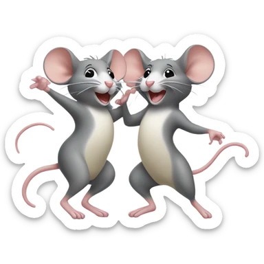 Two mice dancing  sticker