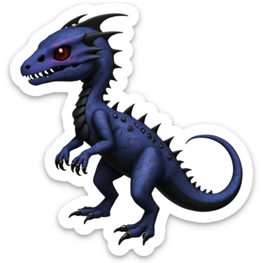 Nebulae Evil Gothic Spooky Salandit-Duskull-Noibat-Fakémon-hybrid-creature (full body)  sticker