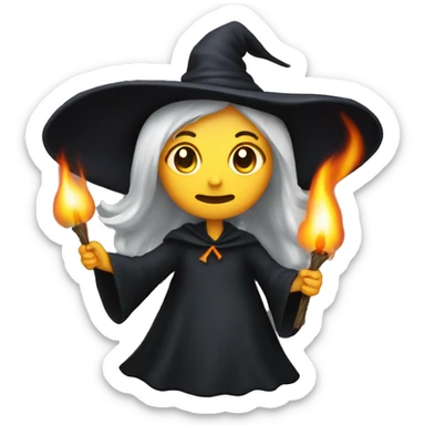 Witch burning candle  sticker