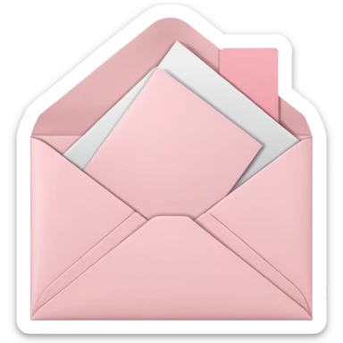 cute pastel pink envelope with paper sticking out sticker