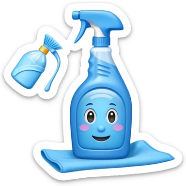 cleaning product and rag sticker