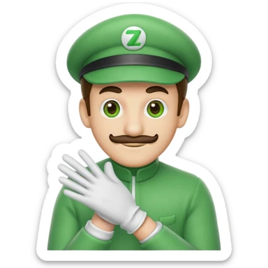 Luigi white gloves sticker