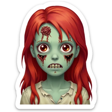 Zombie girl franja ruiva cabelo comprido  sticker