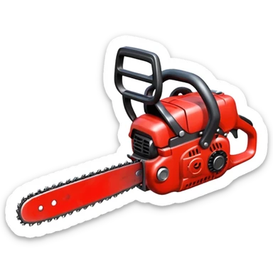 Small chainsaw, horror style, cartoon emoji, no background sticker