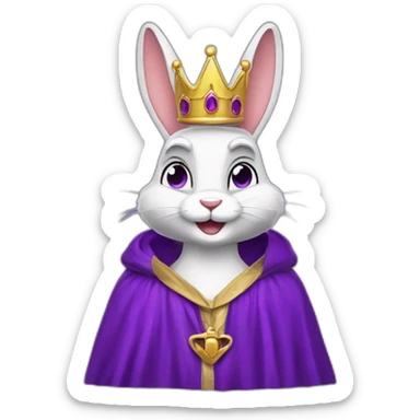 bugs bunny with crown and purple robe sticker