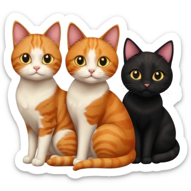 three cat household sticker