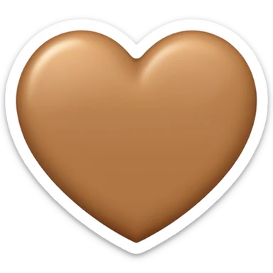 light brown heart emoji with no face just plain light brown heart emoji sticker