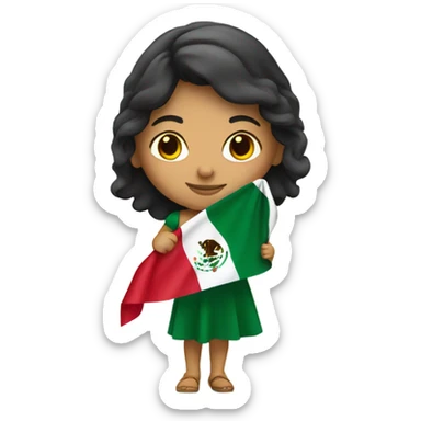 Mexican girl with Mexican flag sticker
